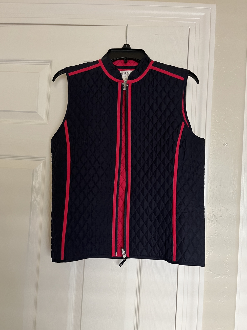 TEHAMA Quilted Vest with Red Trim